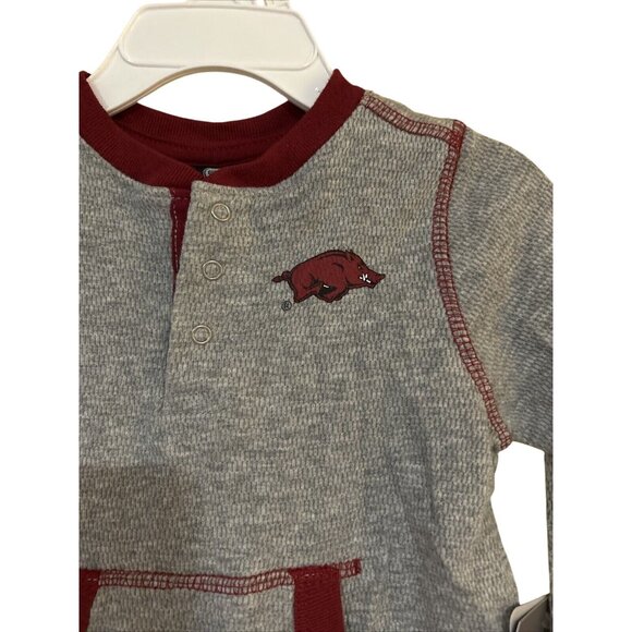 Colosseum Arkansas Razorbacks infant Henley Bodysuit 6-12M New - Picture 3 of 6
